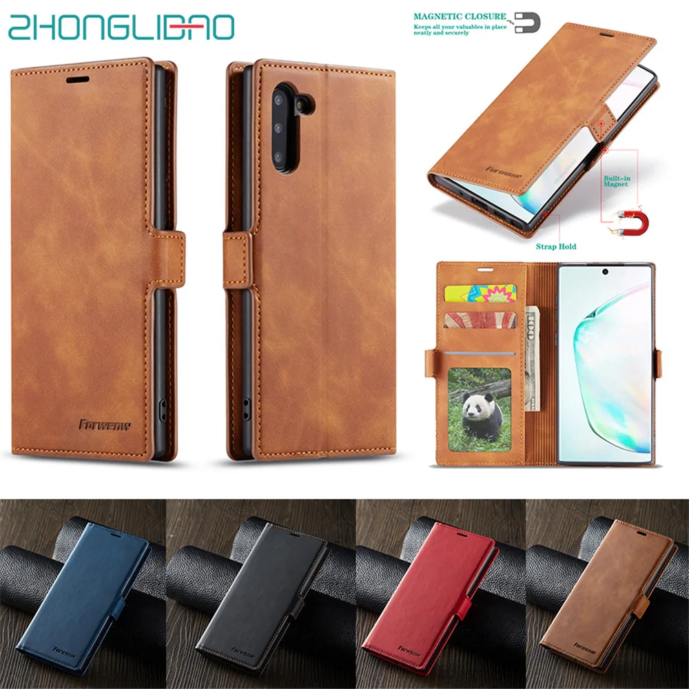 

Case for Samsung Note 10 Plus Leather Flip Cover for Galaxy S10 S9 S8 Note10 Plus 5g A50 A70 A40 A30 S10e 2019 Wallet Stand Etui
