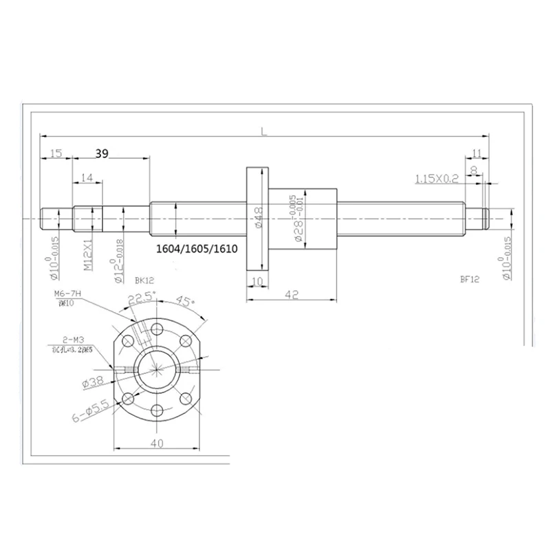 2PC HGR20 Linear Square Rail+4PC HGH20CA Slides Carriage+1PC SFU1605 Ball Screw+BK/BF12 End Support+Coupling+Nut Housing CNC Set