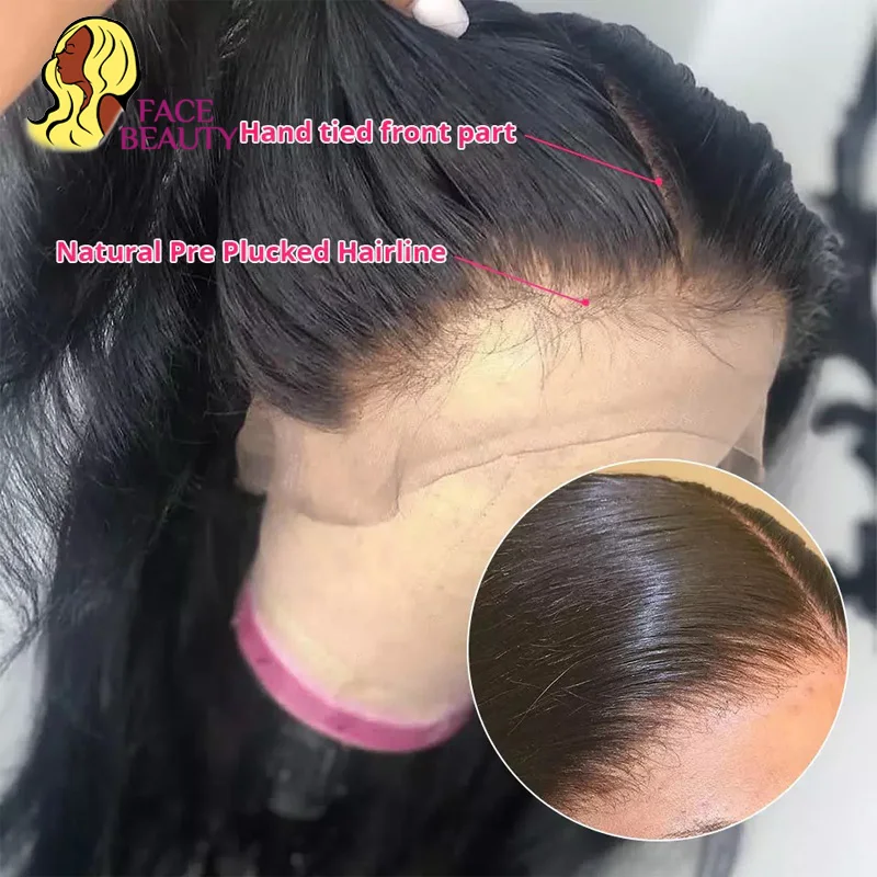 13x4 Frontale Del Merletto Super Doppio Disegnato Osso Dritto Parrucca di Capelli Umani al 100% Nero Naturale Grezzo Vietnamita Parrucche Dei Capelli Umani Per Le Donne - immagine 3