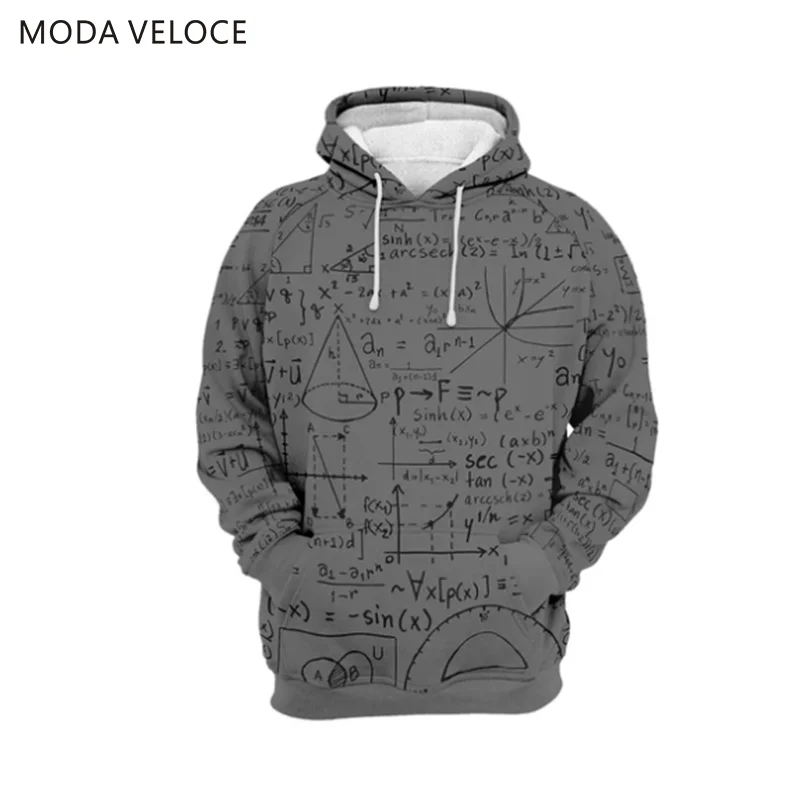 MODAVELOCE Math толстовка из полиэстера с шерстью Мужская толстовка для аниме Длинная толстовка с принтом