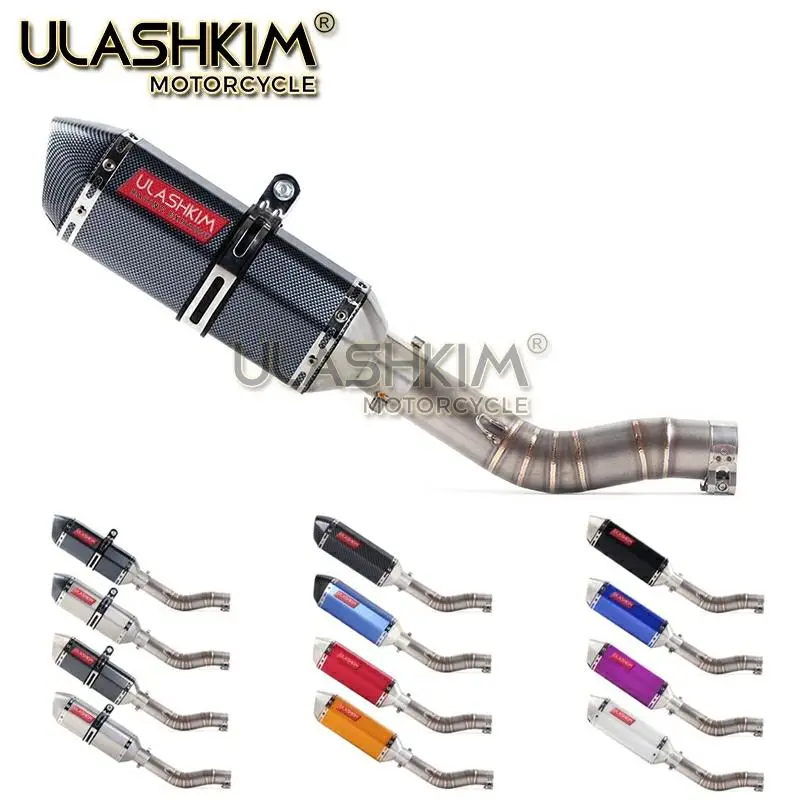 Motorcycle Full System Exhaust Escape Muffler Middle Link Pipe Slip On For suzuki GSXR1000 GSX R1000 GSXR 1000 2003-2006 Q