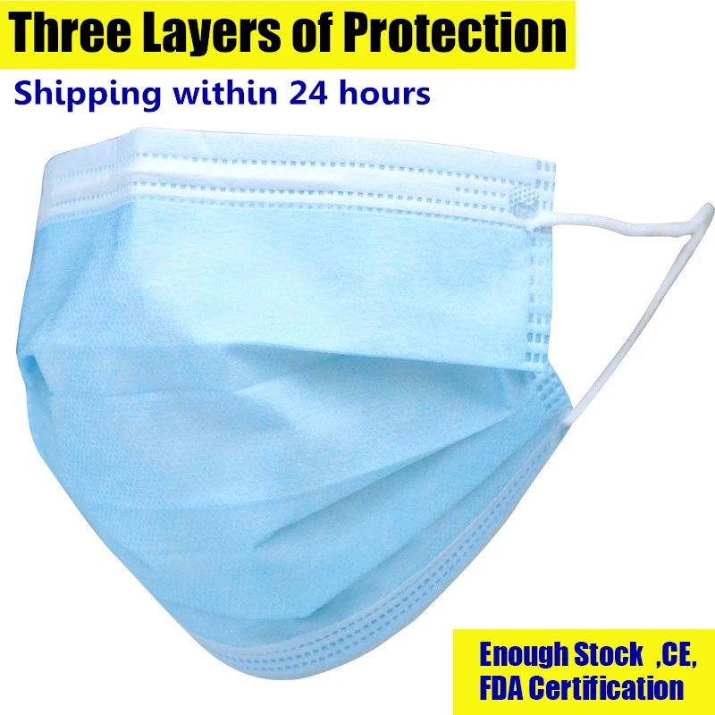

3 Layer Mask Disposable Folding Face Mouth Masks Non Woven Mouth-muffle Anti-Dust Personal Care Bacteria Proof Breath