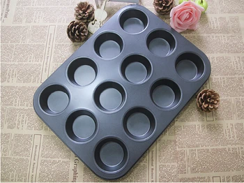 

1PC Bakeware Muffin Cake Baking Pan 6/12 Holes Cupcake Mold Non Stick Baking Dishes Carbon Steel Oven Trays Pastry Tool JC 0524