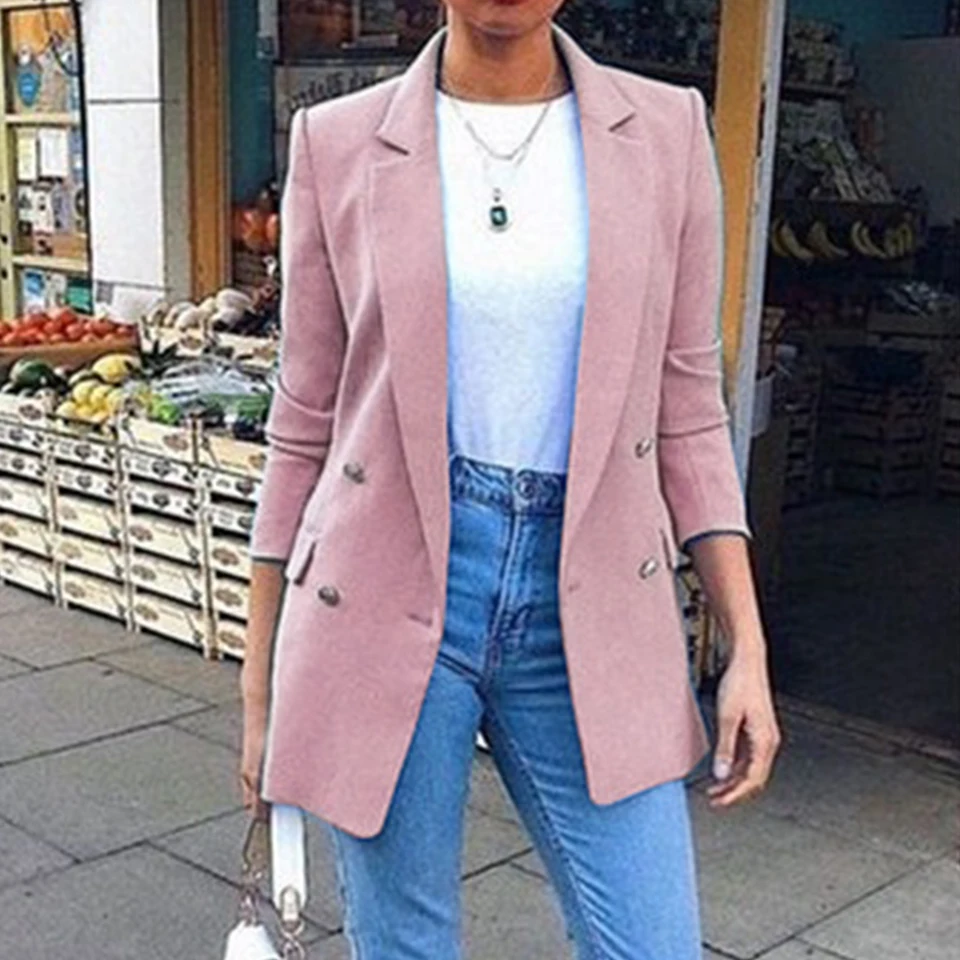 pink blazer outfit womens