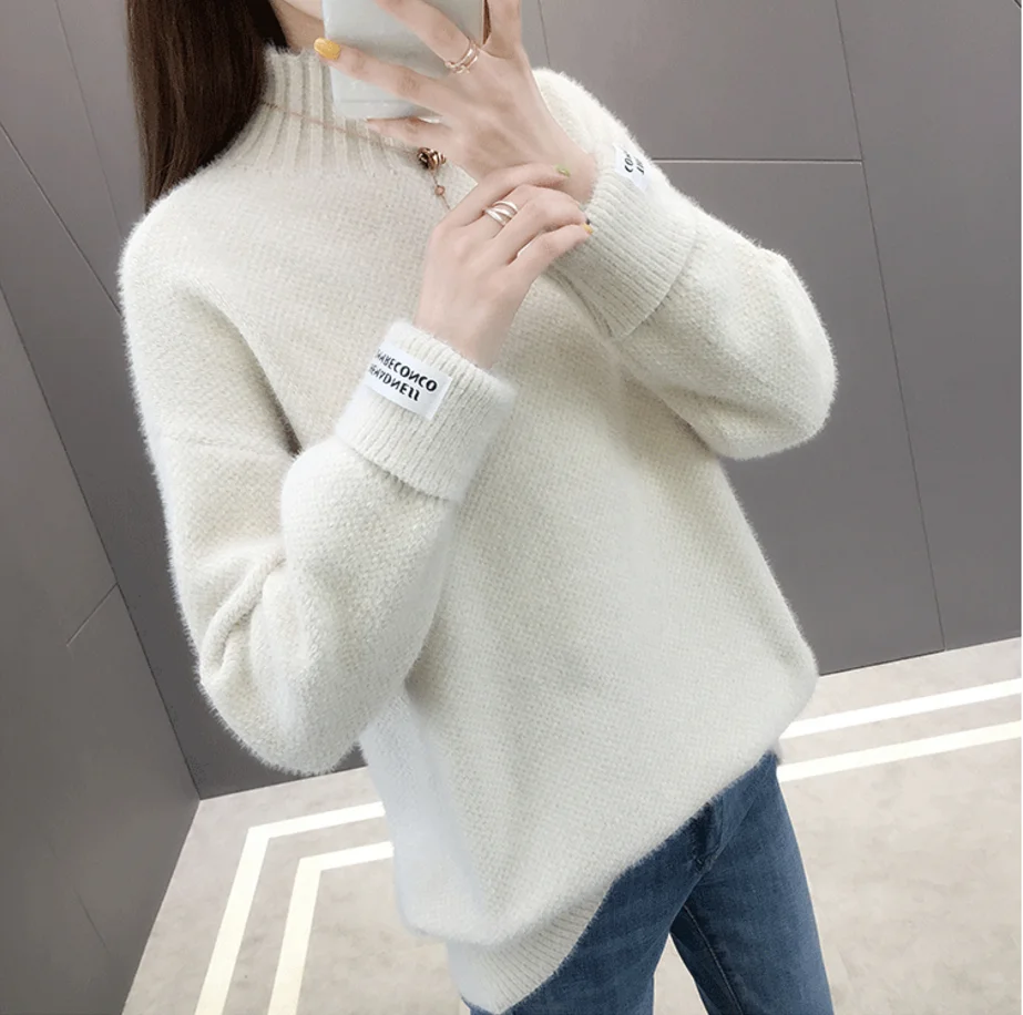 Женский свитер из искусственного меха норки, толстые теплые пуловеры