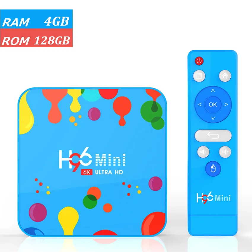H96 мини 4 Гб 128 ГБ Android 9,0 ТВ приставка Allwinner H6 четырехъядерный 6K H.265 Wifi BT4.0 HD телеприставка 4 ГБ 32 ГБ медиаплеер - Цвет: 4G 128G