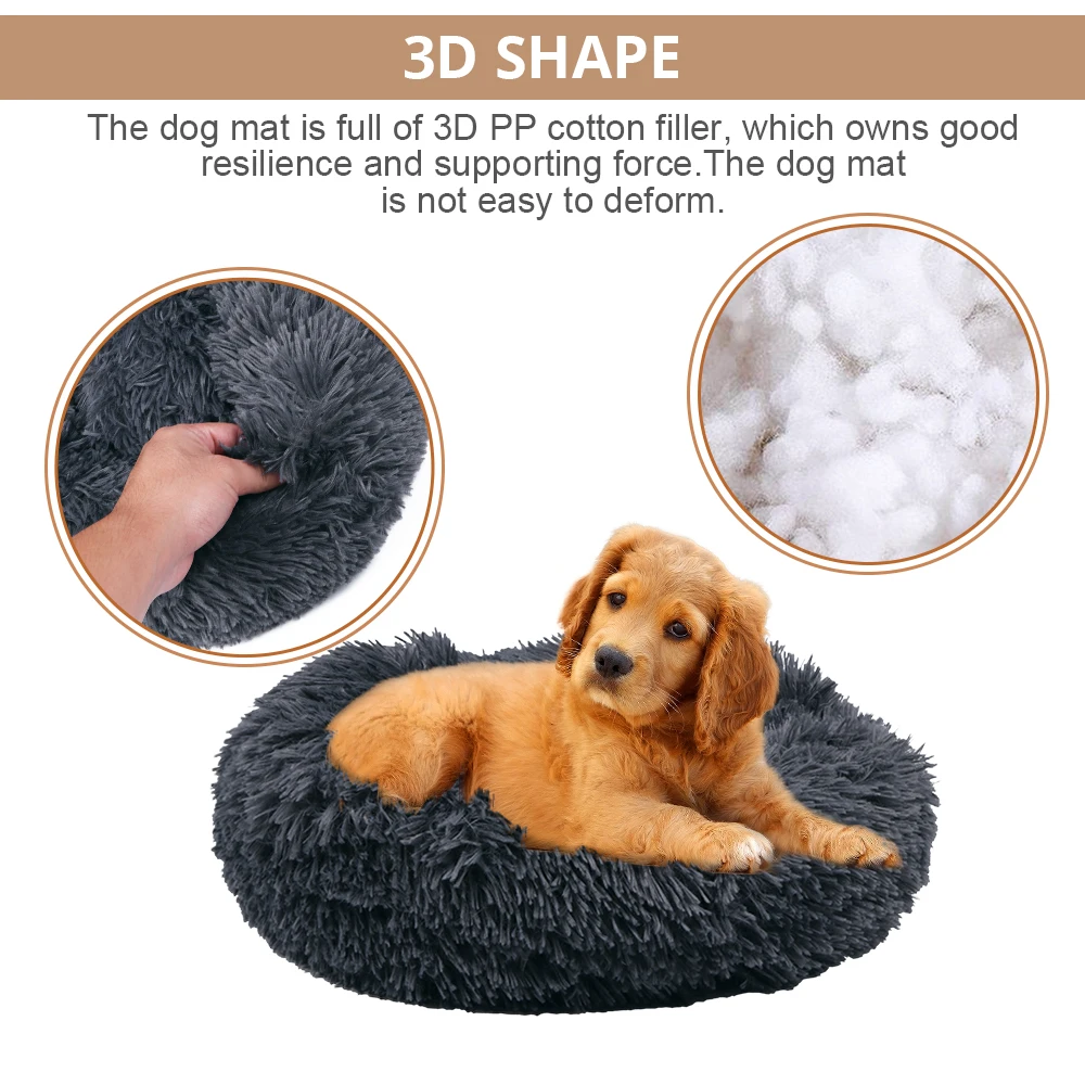 Новая кровать для собак и кошек 3D Форма удобная пончик круглая кровать для собаки ультра мягкая моющаяся подушка для собак и кошек 5 цветов