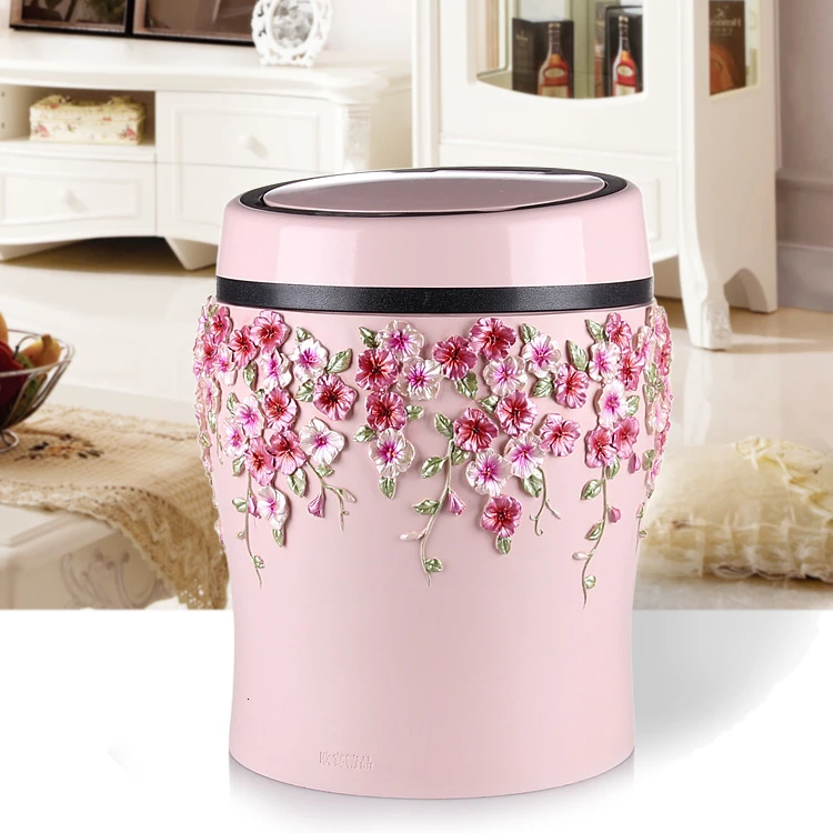 

European Banquet Originality Intelligence Induction Trash Household Charging Type A Living Room Tuba Trash European Style Lovely