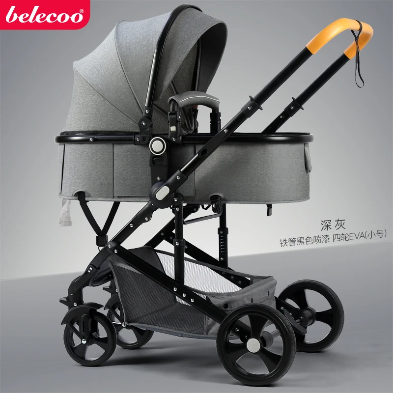 Belecoo детская коляска может сидеть, наклонная коляска прогулочная Складная двухсторонняя четырехколесная амортизатор - Цвет: BK-01