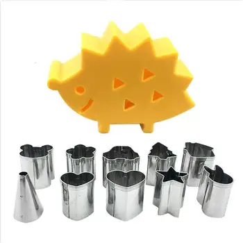 

10pcs! Fruit Cookie Cutter Mold with Hedgehog Storage Box Mini metal Mould Fondant Cookie Biscuit Ham Tools for Kitchen Baking