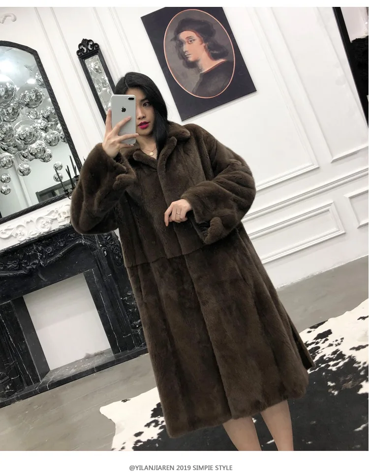 Зимнее пальто, Женское пальто из натурального меха норки, большие размеры, длинные, Роскошные, длинные, большие размеры, 3xl 4xl, Тренч, одежда
