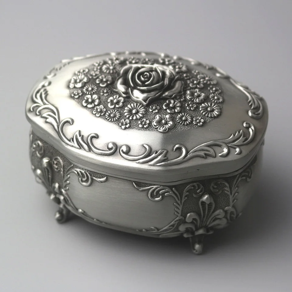 ROSIKING Emboss Alloy Metal Music Box Wind Up and Golden Movement Music Box(Once upon a december) for Birthday