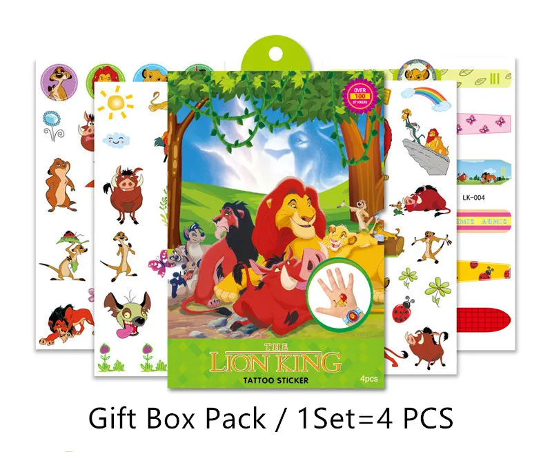 Disney Kids Temporary Tattoo Stickers Baby Girl Boy Toy Lion King Body Art Waterproof With Gift Box |