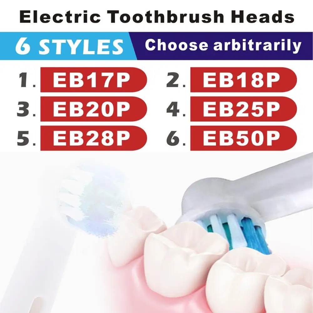 8/12pcs Replacement Toothbrush Heads For Braun EB50A Oral B D12 D16 Electric Toothbrush Hygiene Care Clean Electric Tooth Brus 2 5pcs electric toothbrush heads for oral b protective cover for tooth brush heads lids stand holder travel case keep clean