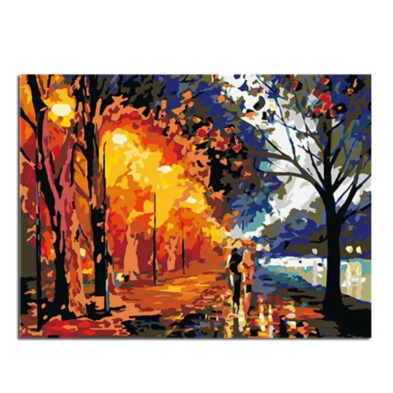 

Frameless Romantic Landscape DIY Digital Oil Painting By Numbers Europe Abstract Canvas Painting For Living Room Wall Artwork