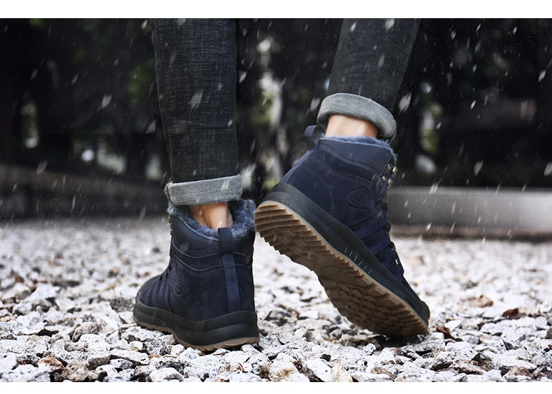 MVVT/размеры 47; замшевые кожаные ботинки; мужские зимние ботинки с мехом; водонепроницаемые зимние ботинки; Теплая мужская обувь
