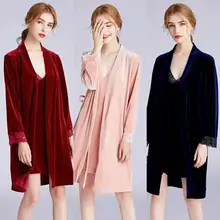 Пижама женская ночная рубашка на тонких бретелях Пижама Vestido Сексуальная Женская длинная ночная рубашка с халатиком сексуальный ночной халат ночная рубашка набор