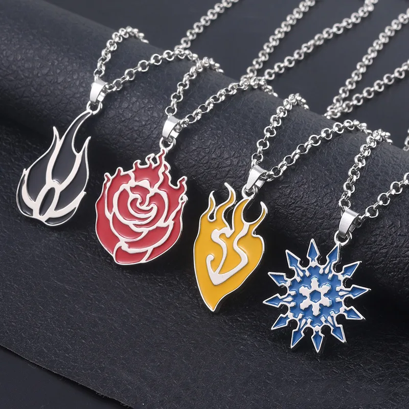 Косплей RWBY ожерелье Рубиновая Роза полумесяц Weiss Schnee Myrtenaster Blake Belladonna Yang Xiao