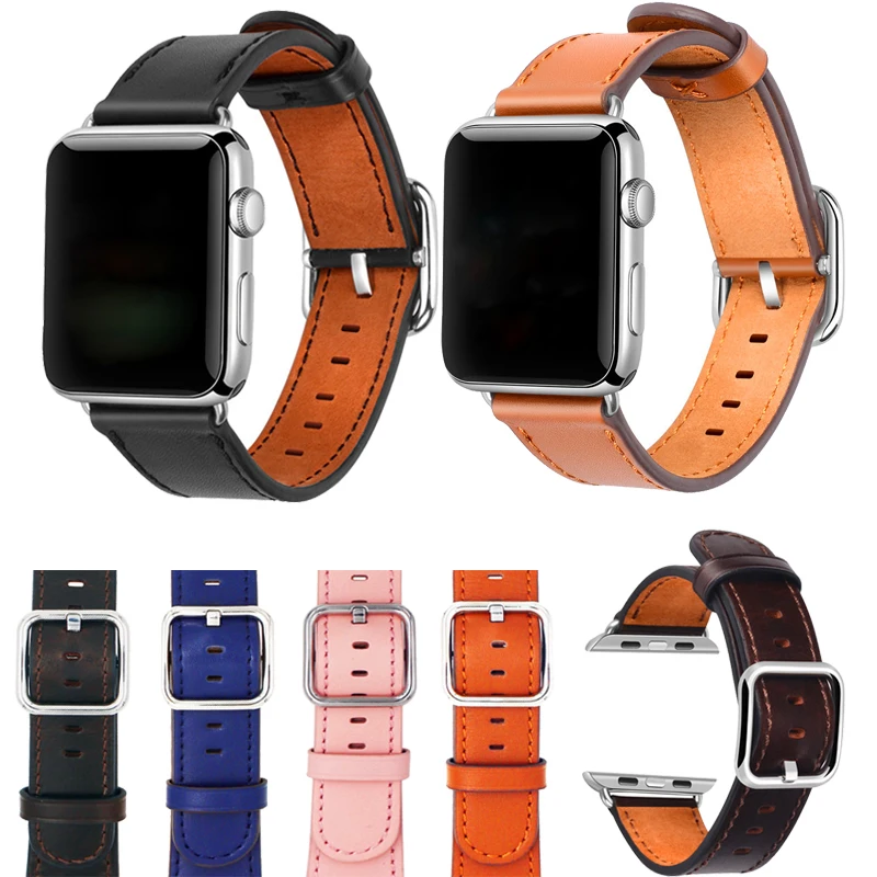 Кожаный ремешок петля для Apple watch 5 band 44 мм 40 iWatch 38 42 Браслет Смарт браслет correa apple 4 3