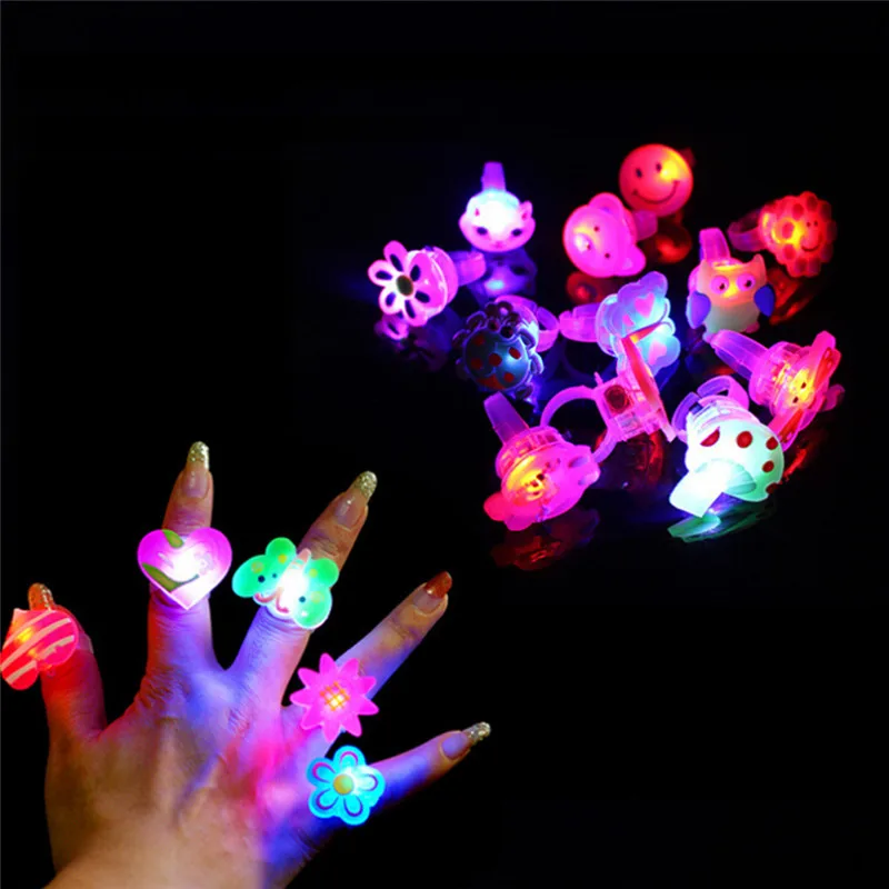 5Pcs Flashing Jelly LED Cartoon Ring Pinata Fillers Kids Girl Party Favor Bag | Украшения и аксессуары