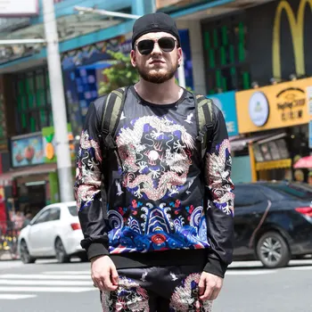 

Plus size men's casual velvet Sweatshirt round neck pullover plus fat shirt wholesale