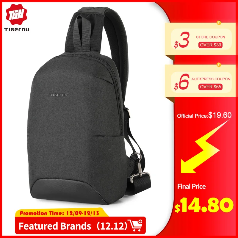 

2019 New Multifunction RFID Anti theft Crossbody Bag Waterproof Men Light Weight Sling Chest Bags Fashion High Quality Zippers