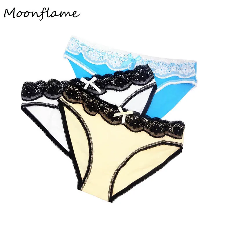 Moonflame 5 шт./лот нижнее белье женские хлопковые сексуальные кружевные трусики