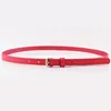 2022 new 14 color Pu belt ladies red brown black white yellow belt ladies dress thin belt wholesale ► Photo 3/6
