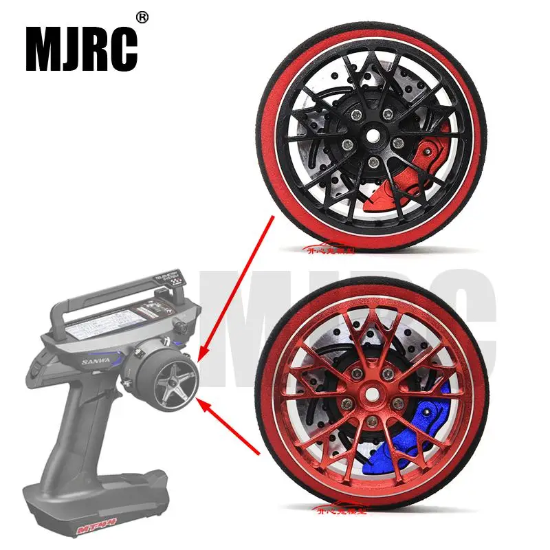 

MJRC Black Red Metal remote control handwheel for SANWA MT4 MT4S M11X M11 MX-V