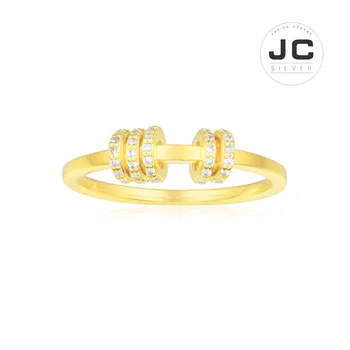 

New Fashion Charms Sterling Silver Original Copy Jewelry,Yellow Silver Mini ring ring For Women With Mono Logo Zircon Gift Box