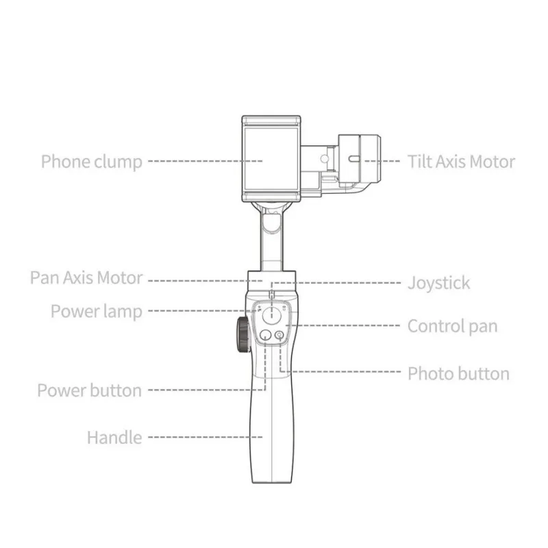 Для захвата 2 смартфона 3 оси Gimbal Экшн камера Gimbal для IOS Andriod Gopro 7 6 5 eken Yi Gimbal