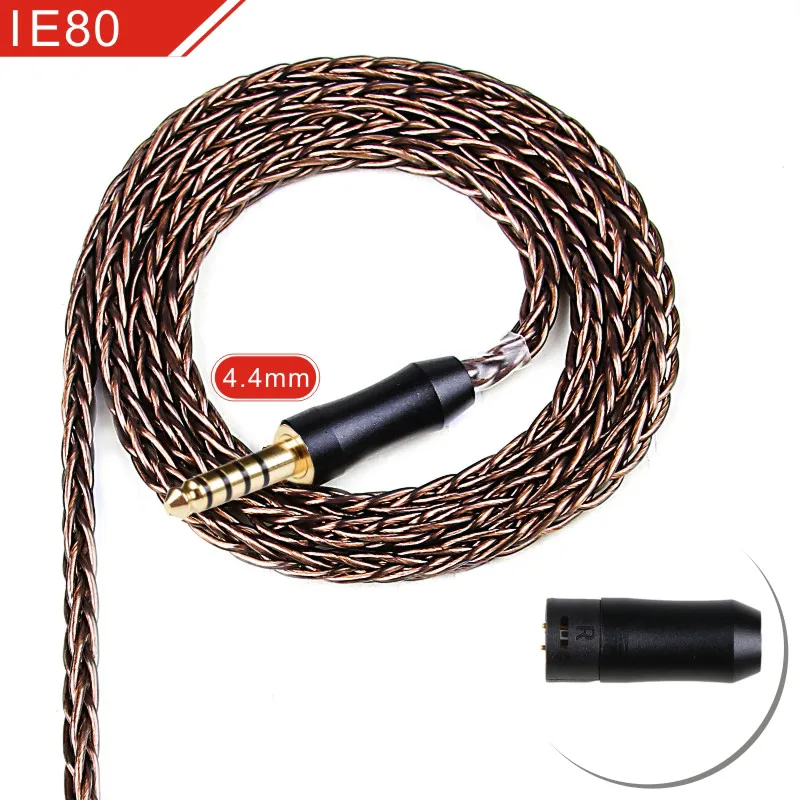 4.4mm as pic FDBRO IE80s 8 ядер OCC посеребренный кабель для наушников Разъем для наушников, 3,5/2,5/4,4 мм балансный 8-ядерный посеребренный серебряный кабель - Цвет: 4.4mm as pic