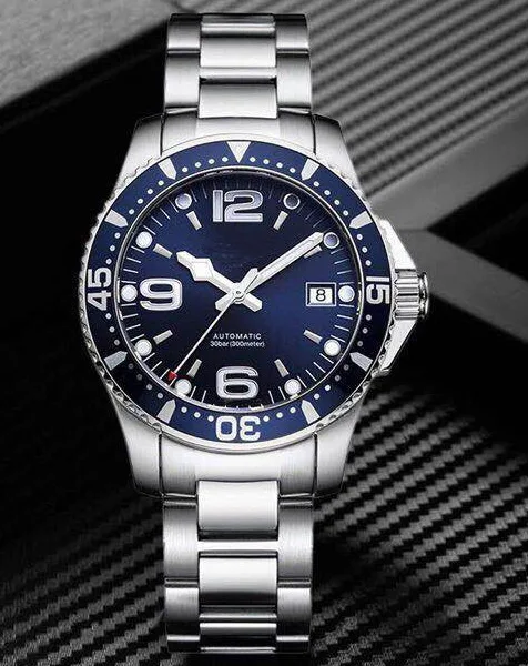 Роскошные брендовые новые серебряные черные синие Автоматические Мужские механические часы из нержавеющей стали спортивные часы Sapphire Limited 40 мм AAA
