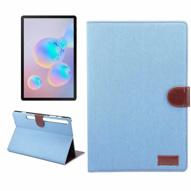 Джинсы в полоску кожа таблетки чехол для Samsung Galaxy Tab S6 T860 T865 SM-T860 SM-T865 10,5 дюймов Стенд кожаный чехол смарт-чехол+ подставка для ручек
