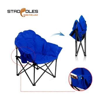 

S-tadpoles Supports 450 lbs Camping Chairs Moon Round Chair Saucer Recliner with Folding Cup Holder and Carry Bag for Outdoor