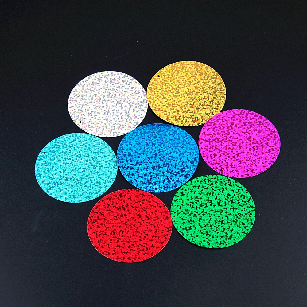 Pailettes 4cm Large Round Laser Sequins 40mm Pvc Flat Loose Sequin