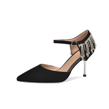 

2020 Hot Sale Thin High Heels Party Wedding Shoes Women Summer Single Shoes Pointed Toe Suede Leather Women Pumps