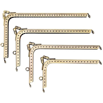 

Purse Clasp Lock, Retro Rectangle Metal DIY Bag Frames Sewing Clutch Handle Hardware Coin Purse , Antique