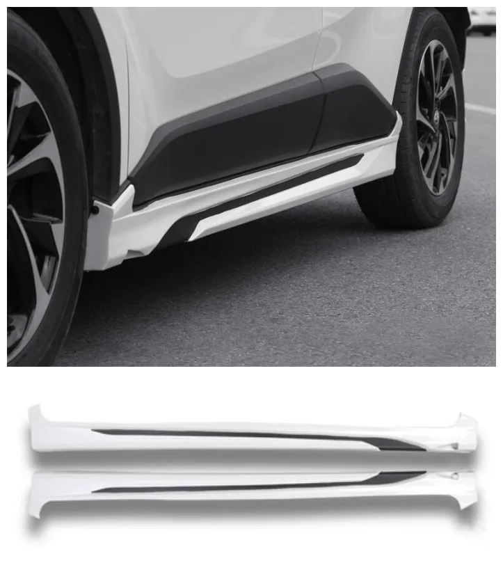 Высокое качество ABS боковые юбки комплект губ сплиттеры бампер крышка подходит для Toyota CHR