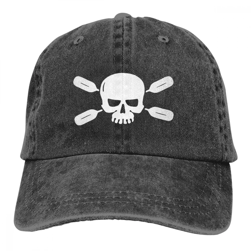 Череп и весла Casquette темно-синий унисекс Мужские Женские джинсовые бейсболка с ремешком кепки Регулируемый Гольф папа шляпа