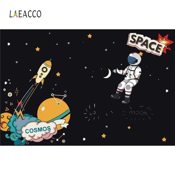 

Laeacco Space Photophone Cosmos Astronaut Rocket Clouds Universe Photography Backdrops Baby Birthday Photo Backgrounds Photozone