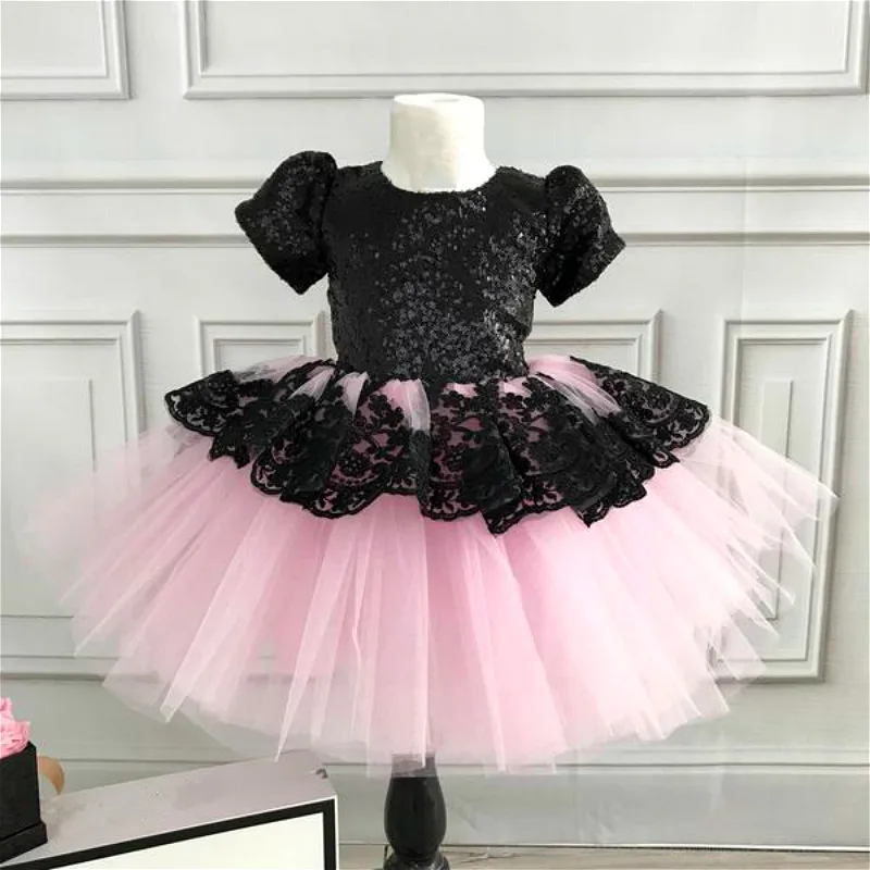 

Pudcoco Princess Girl Dress for Birthday Wedding Pageant Party Formal Dresses Kids Sequin Bow Lace Tutu Dress Baby Clothes