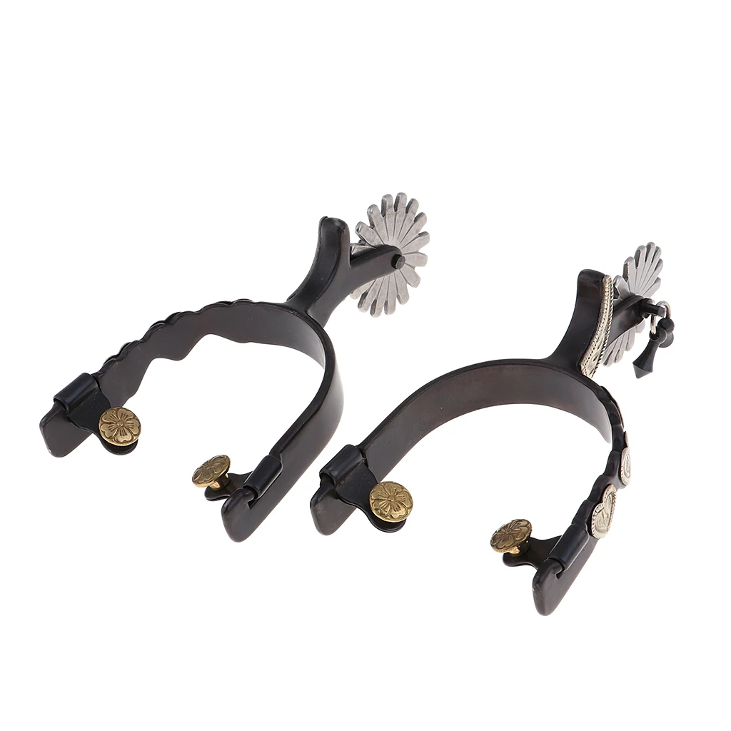 Metal Western Cowboy Spurs, Roping Spurs for Men Women Youth Riding