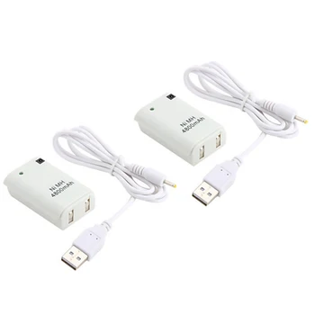 

2PCS Rechargeable battery Pack with Charging Cable For Xbox 360 Wireless Controller Ni-MH Backup batteries For XBOX360 Gamepad
