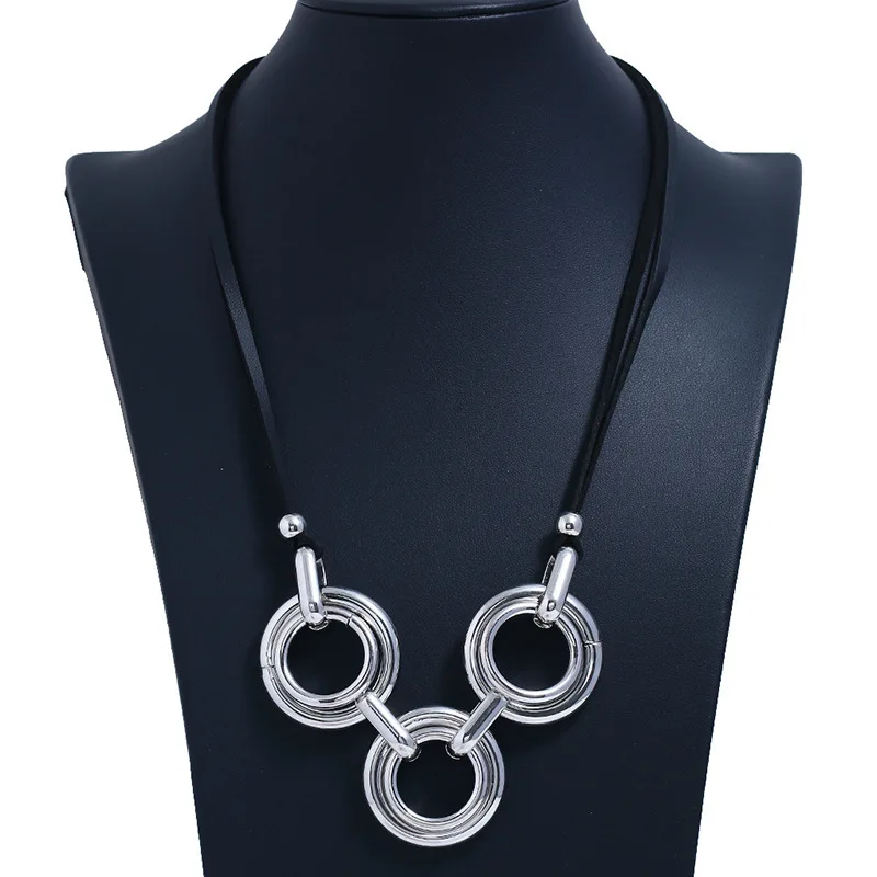 

Europe And America Cool Fashion Parts Exaggeration Punk Style Men's Big Ring Hide Substance Necklace Metal Heart Lock Heart-shap