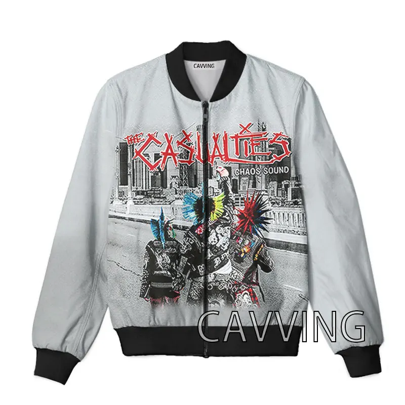 New Fashion Women/Men's  3D Print   The Casualties Band   Zipper Bomber Jackets Men Overcoat Mens Coat Zip Up Jackets