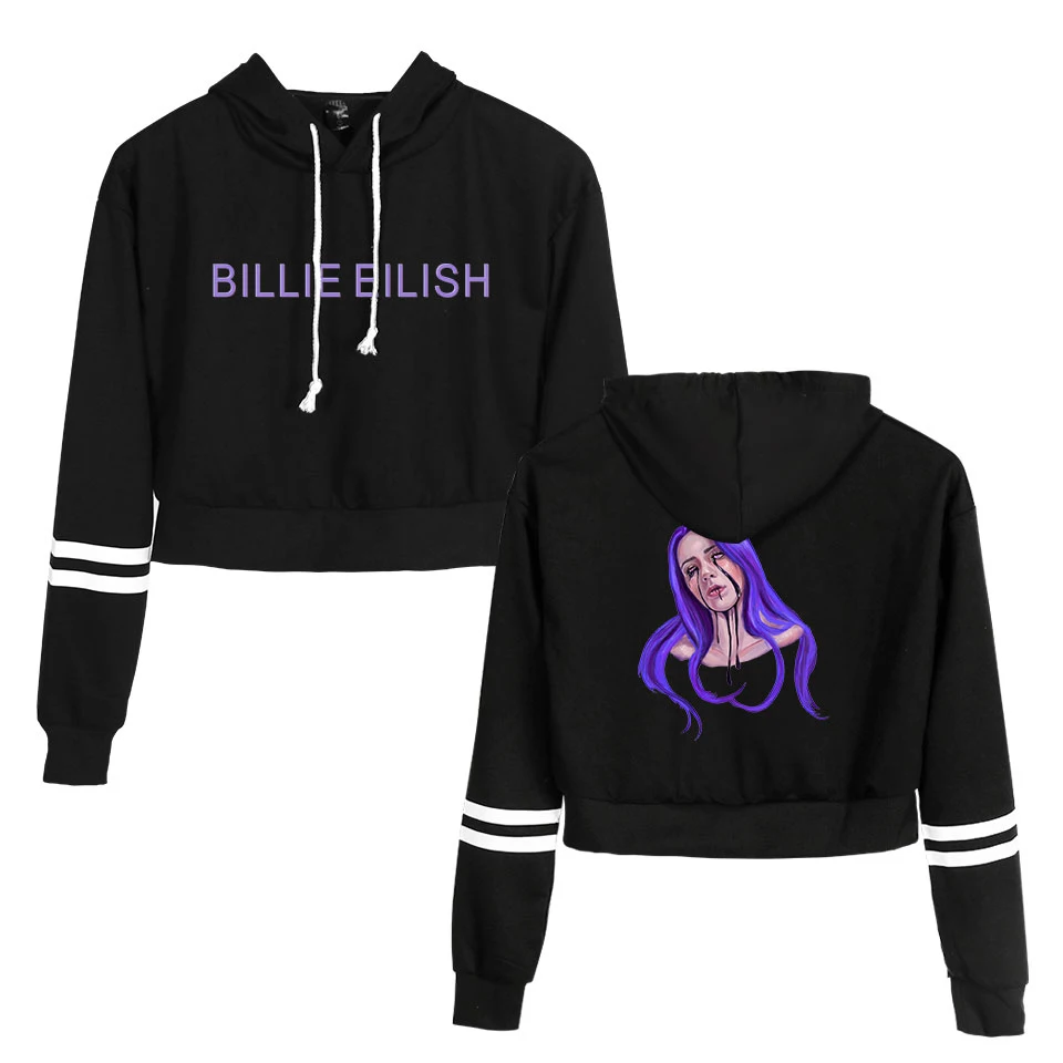 Billie Eilish толстовки женские кроп дизайн толстовки модная сексуальная спортивная одежда Billie Eilish принт Толстовка уличная мода Короткая Толстовка