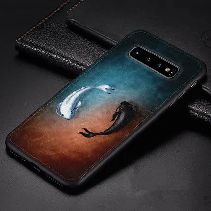 Cai se Tai Ji YU Для Galaxy S9 чехол мягкий pu экзотический силиконовый чехол для samsung Galaxy s9 s10 s9+ Plus s10plus защитная задняя крышка - Цвет: Cai se Tai Ji YU