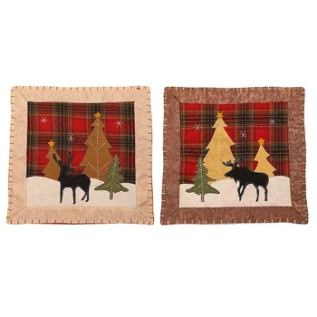 

2 Pcs Christmas Elk Theme Pillow Covers Throw Pillow Case Daily Decorations Sofa Throw Pillow Case Cushion Covers