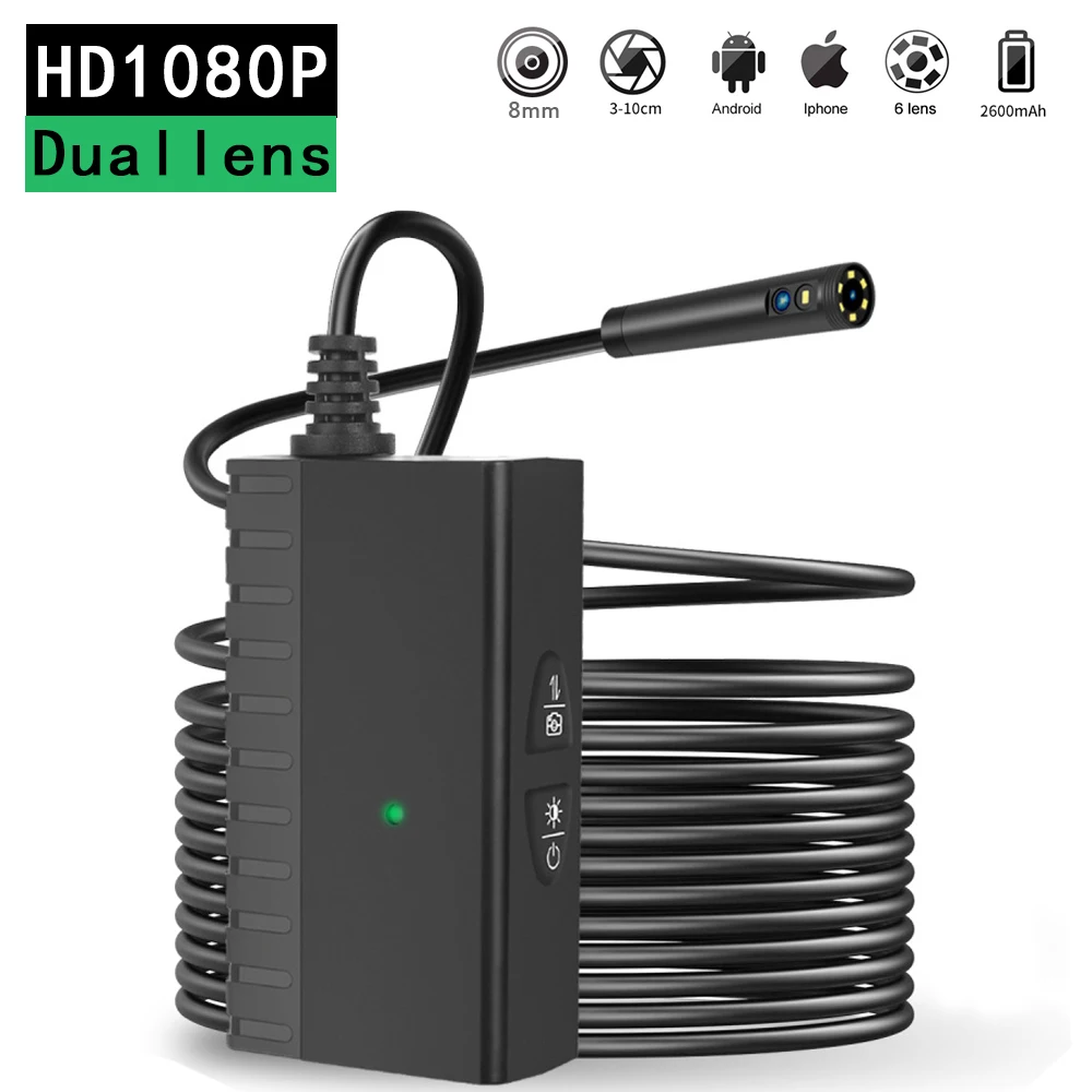 8mm WIFI Endoskop Kamera für Autos, endoskop für Android IOS Smartphone USB Mini Kamera Endoscopio Endoskop für Iphone